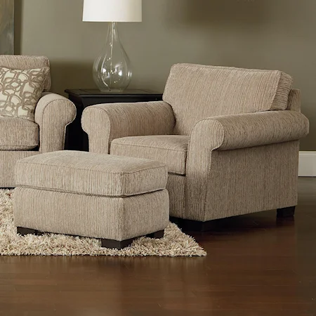 Transitional Chair and Ottoman Set